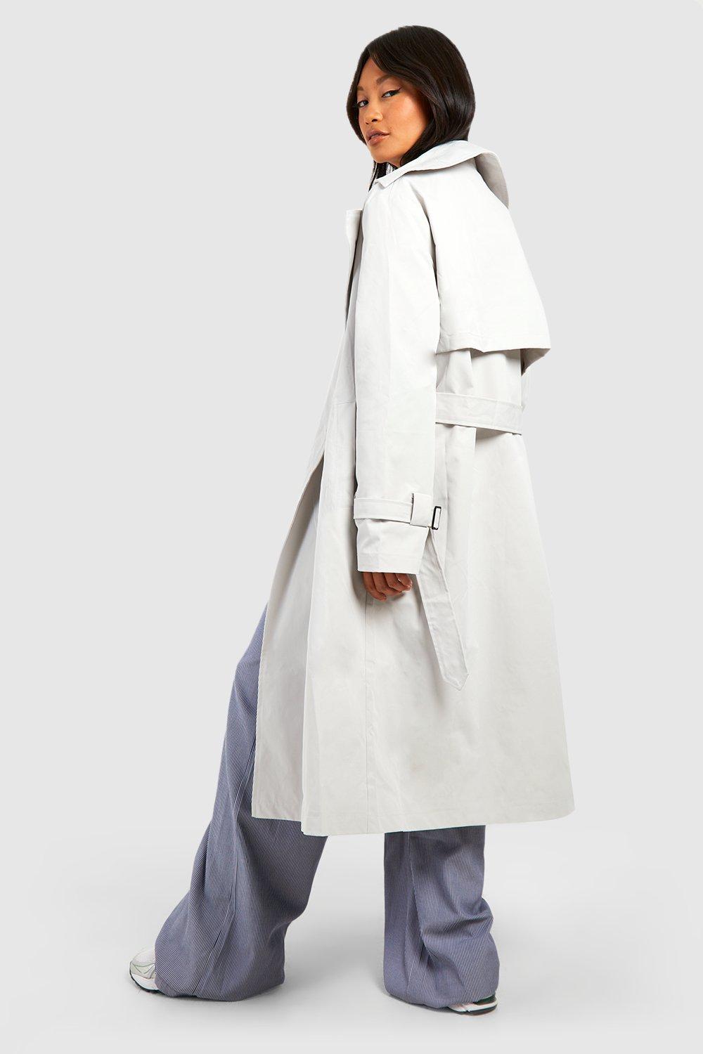 Light grey trench coat womens online